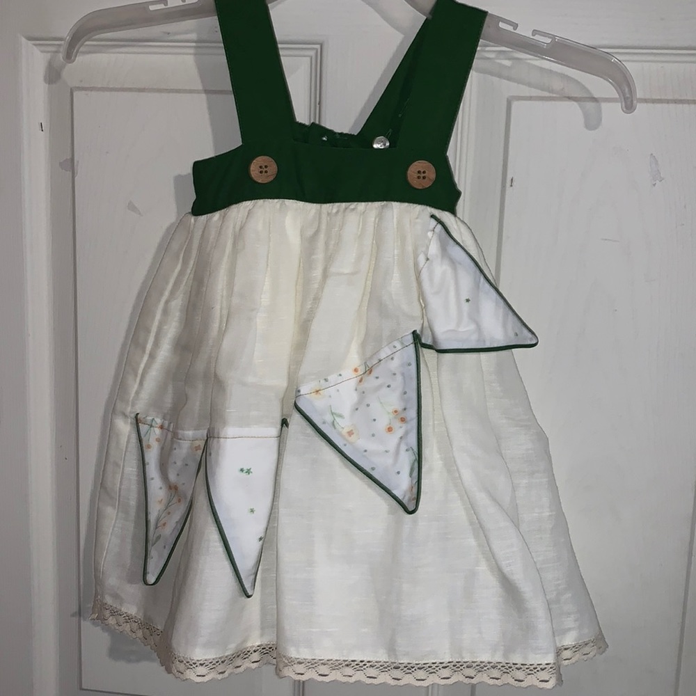 Well Dressed Wolf Infant Toddler Christmas Dress Green Joyce EUC 24 mos